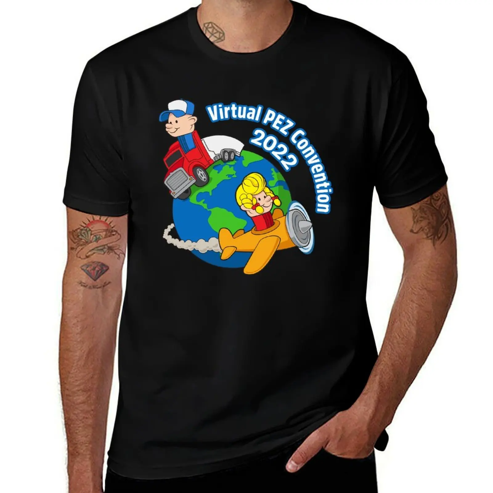 Virtual PEZ Convention 2022 T-Shirt Simple Solid Color Crew Neck Tee T-Shirt