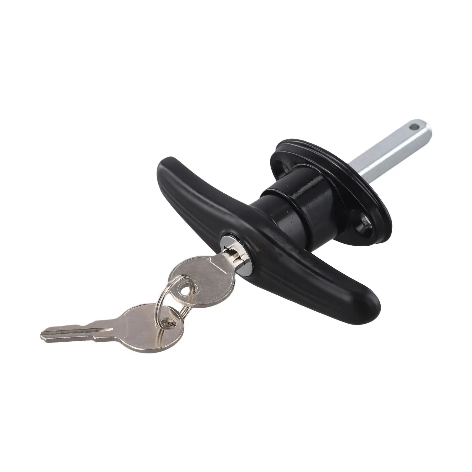 Outdoor Storage Solution Garage Door Lock T Handle Door Lock Blocker Black Smooth Finish Zinc Alloy Construction view 5