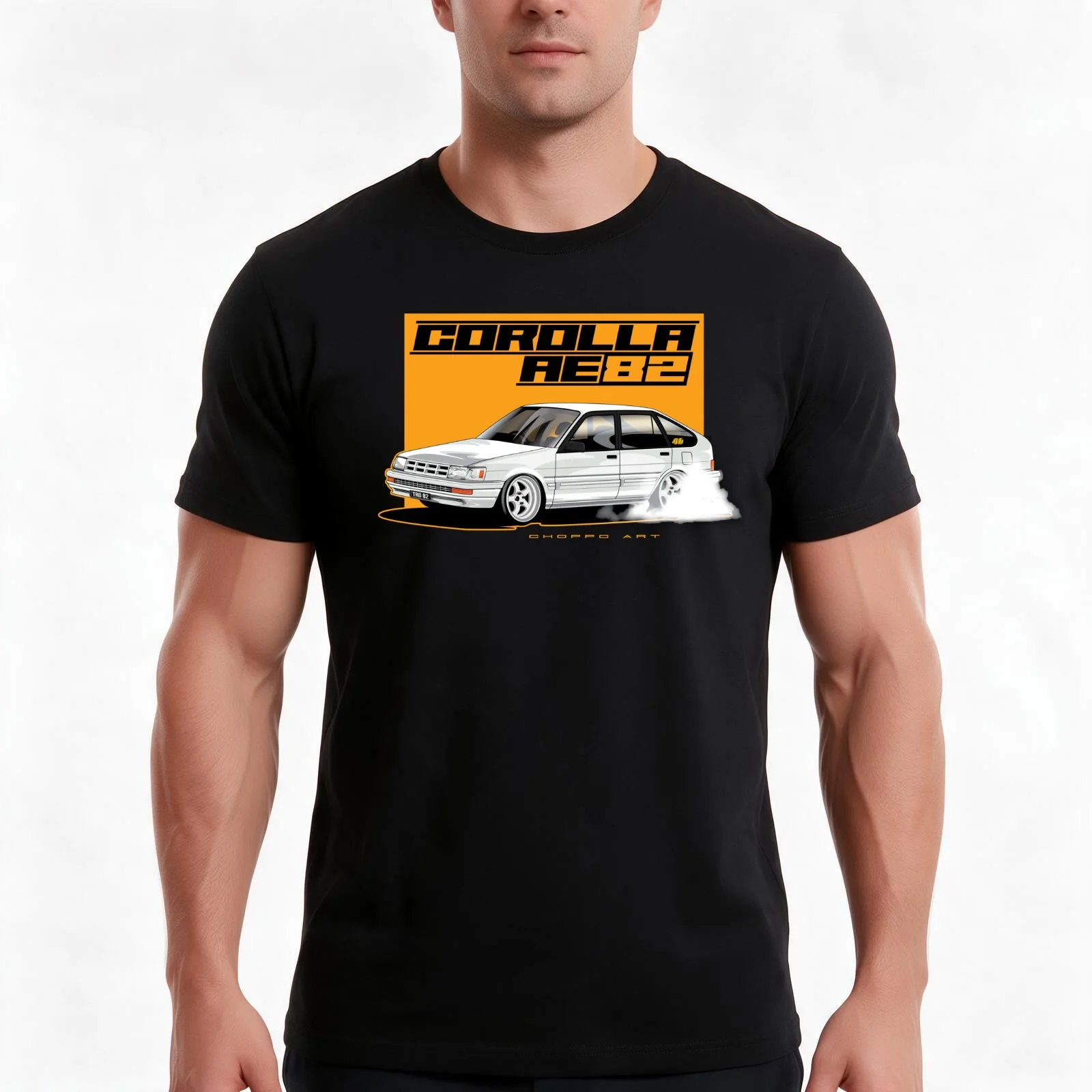 AE82 Corolla T-Shirt, Summer Casual Cotton Tee, Oversized Streetwear Tops, Vintage Graphic Print, Loose Fit Short Sleeve