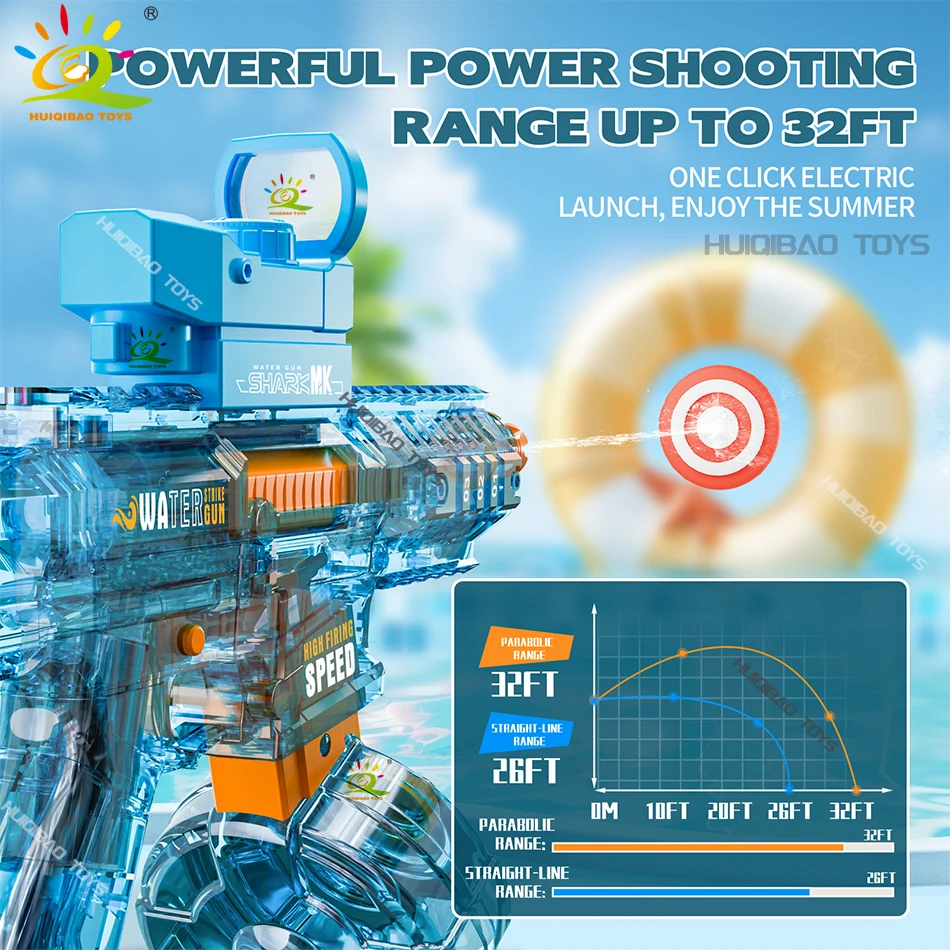HUIQIBAO 2025 nueva metralleta eléctrica automática ARP9 pistola de agua luchas juguete verano agua al aire libre playa piscina juguetes para adultos