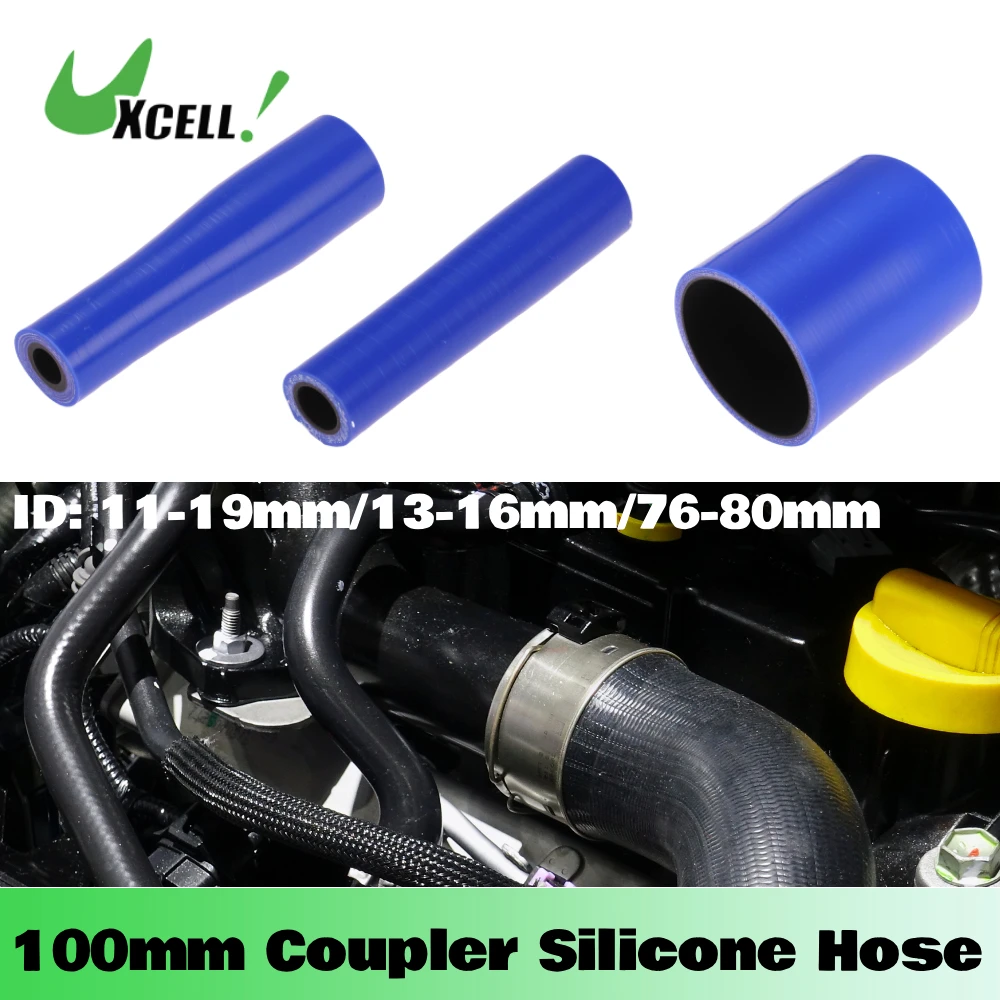 Uxcell 100mm Universal Silicone Coupler Hose 11mm-19mm 13mm-16mm 76mm-80mm ID Silicone Hose Intercooler Radiator Coolant Tube