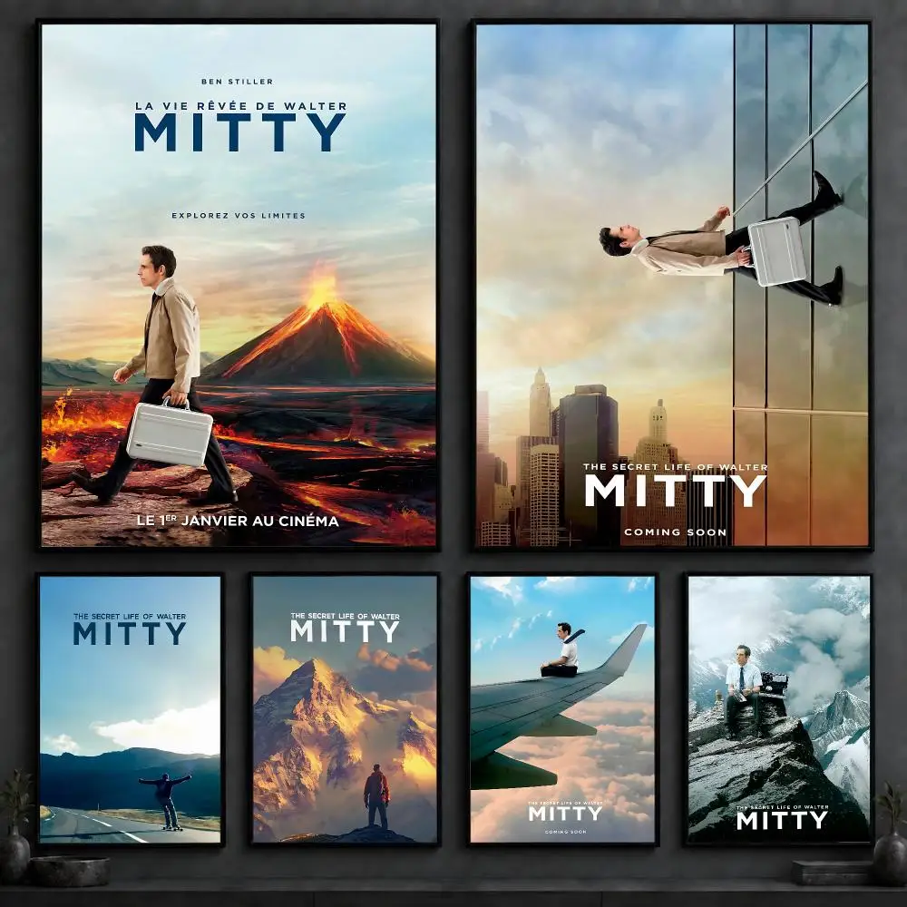 Movie T-The Secret Life of Walter MittyS Poster Art  Self-Adhesive No Glue Residue Wall Decor for Bedroom Living Room