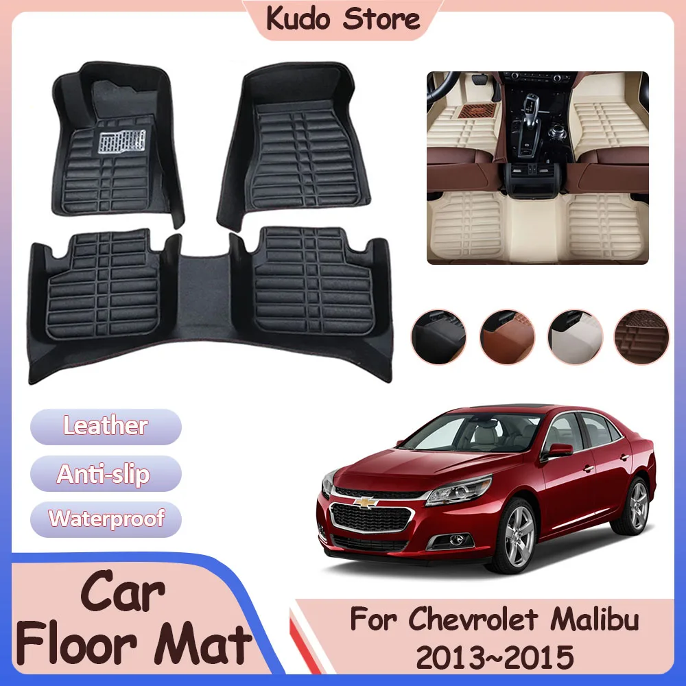 

For Chevrolet Malibu Limited 2013 2014 2015 Floor Mat Custom Leather Panel Liner Carpets Car Foot Parts Rug Interior Accessories