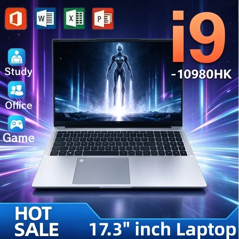 17.3 Inch Sturdy Notebook Intel I9 10980HK Windows 11 32GB RAM 2TB SSD Fingerprint Recognition High End Work Gaming Laptop