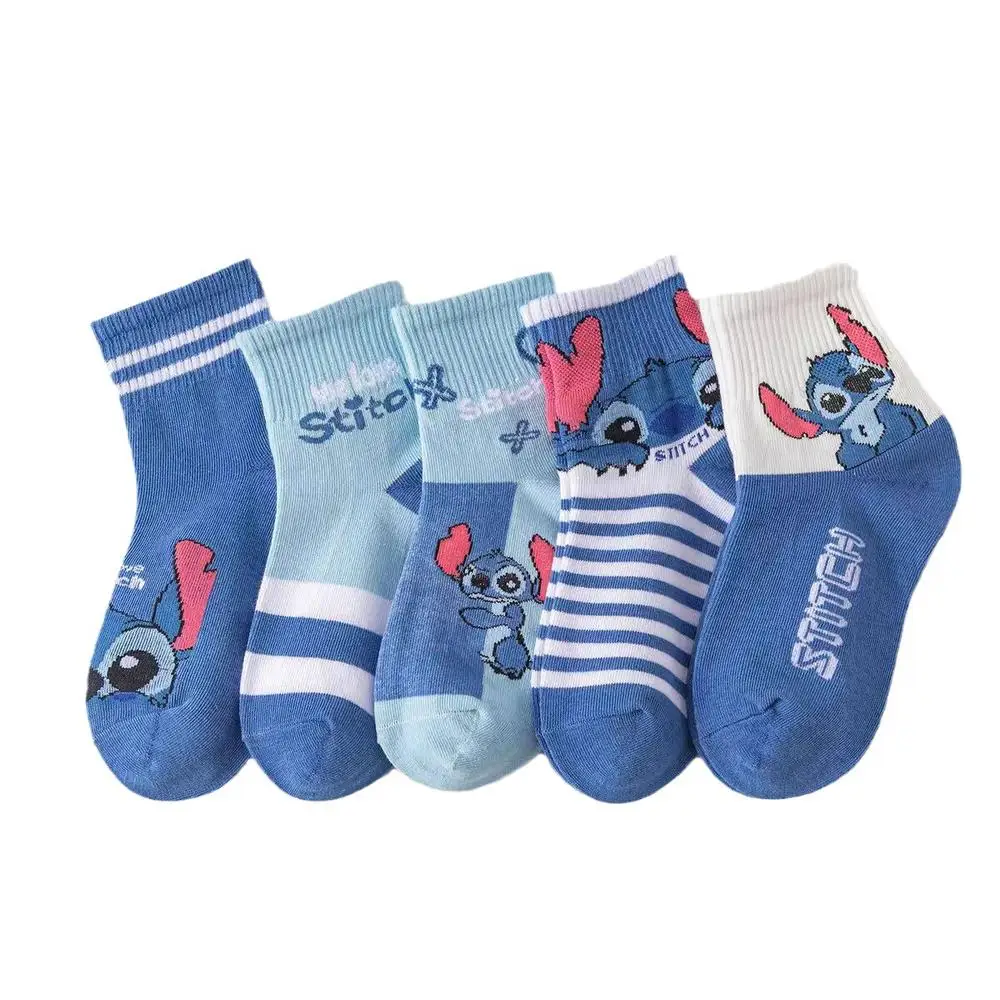 Stitch Cartoon New Mid-Calf Socks for Women Cute Anime Character Socks