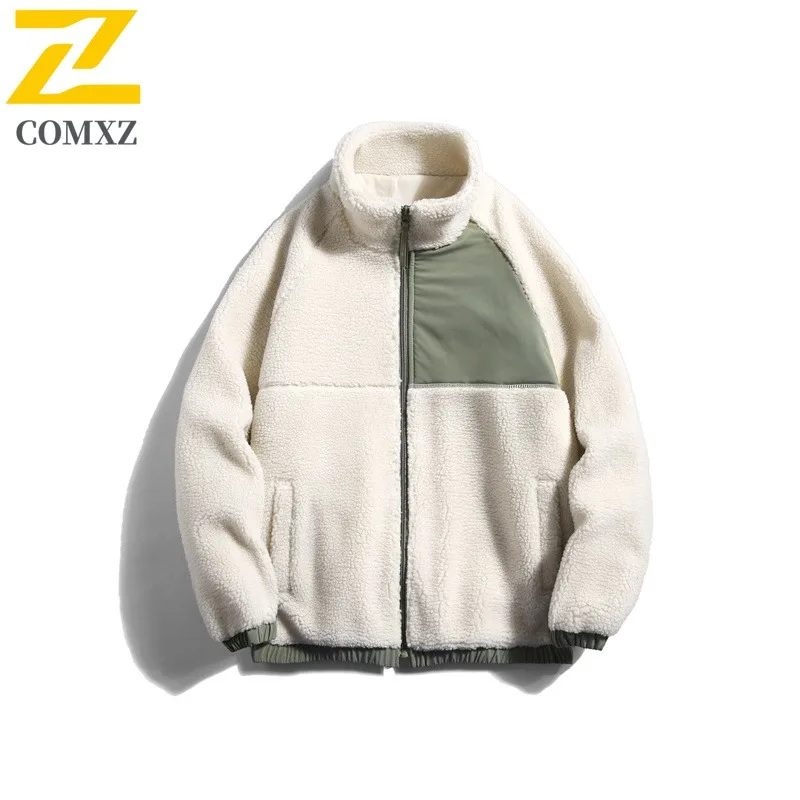 

COMXZ 2025: мужская корейская куртка из шерпа, зимняя свободная посадка, гонконгский тренд, студенческое толстое теплое плюшевое пальто на флисовой подкладке