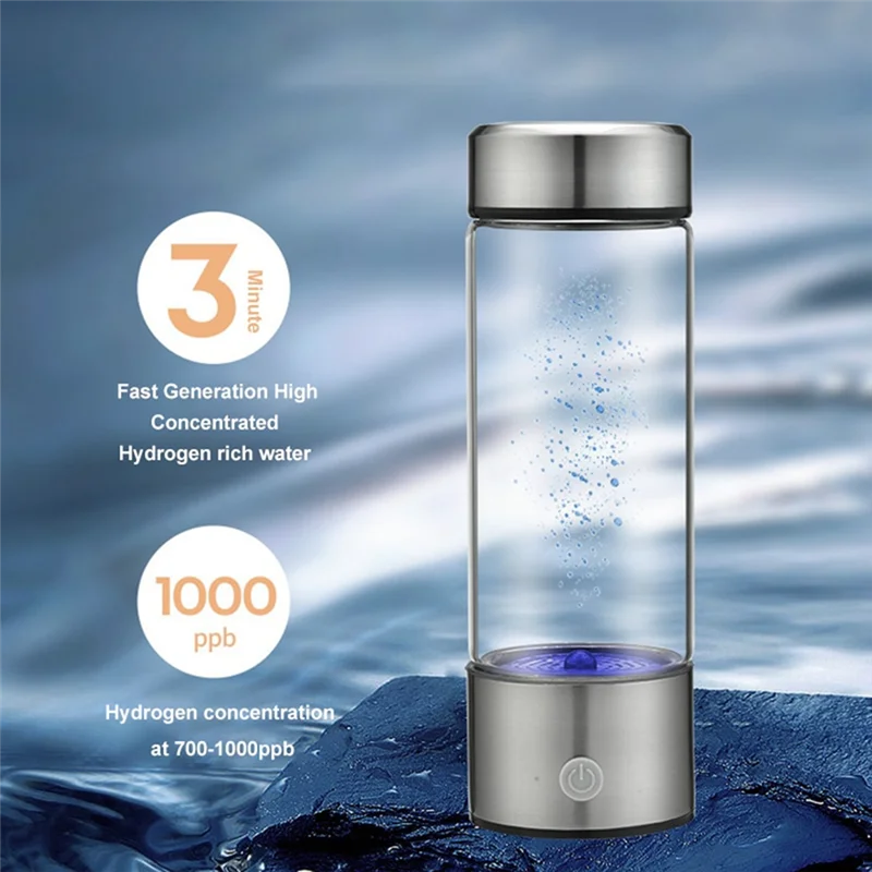 Generador de agua de hidrógeno portátil, 450Ml, modo de 3 minutos, alta concentración