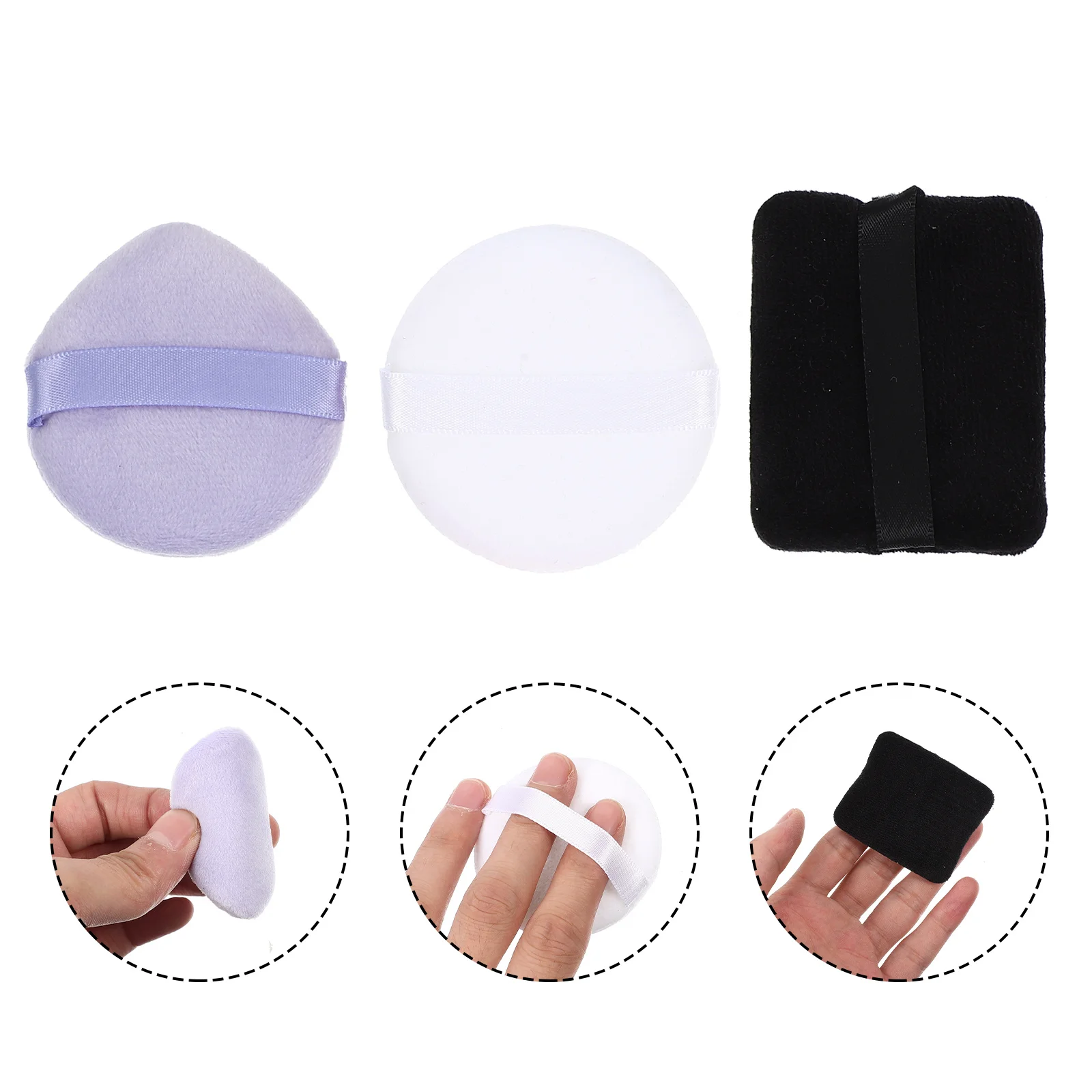 Conjunto de 6 peças de esponjas faciais, almofadas de maquiagem práticas e duráveis para pó solto, fáceis de limpar e usar como lindos presentes para amigos