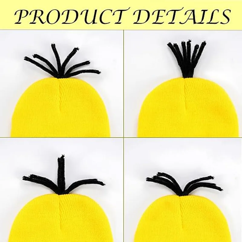 3 Pcs Halloween Costume Accessories Adult,Goggles Glasses/Yellow Beanie/Gloves for Men Women Cosplay Party Set