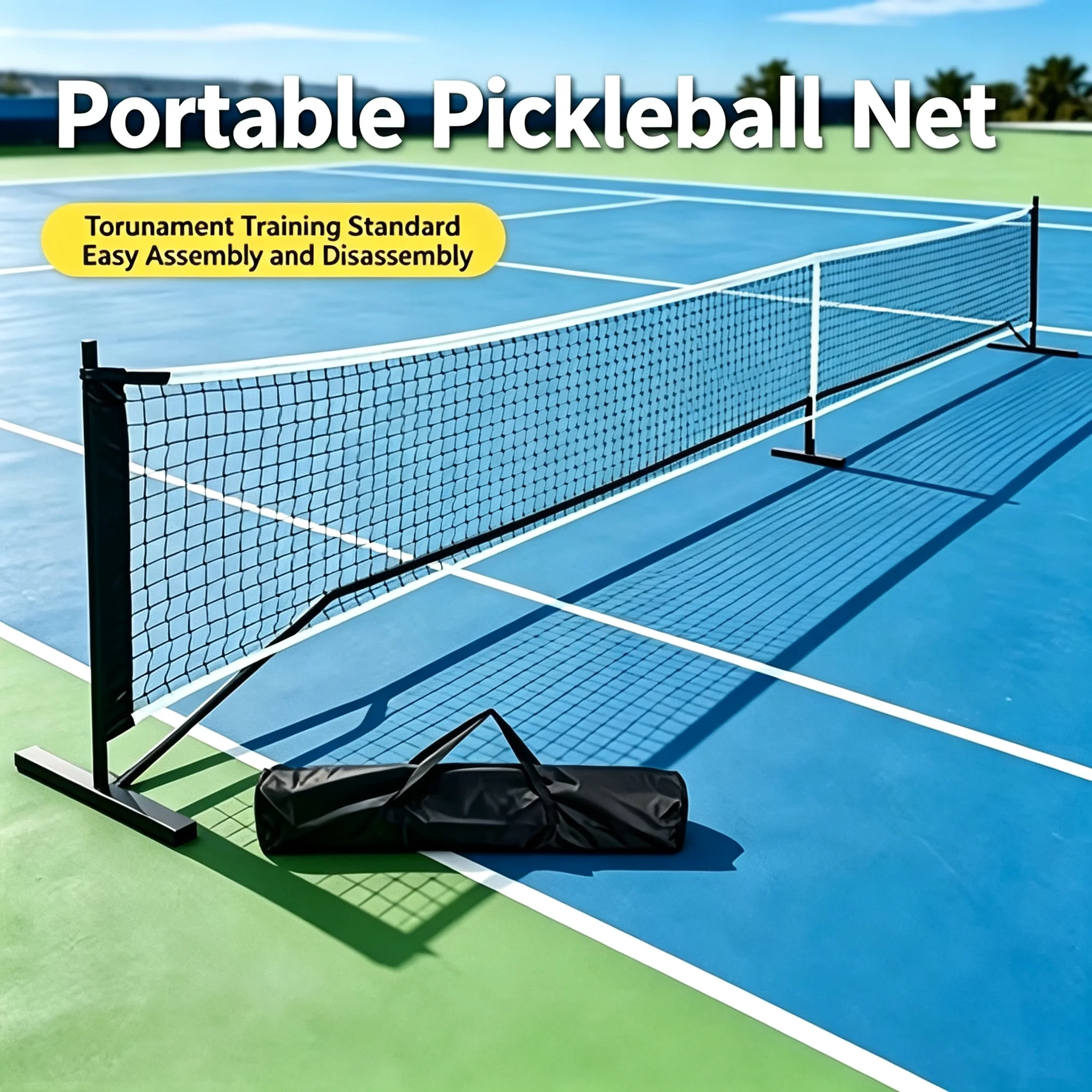 Portable Pickleball Net System 6.7m Standard Size Waterproof Edged Net with Storage Bag Outdoor Training Set No stand included