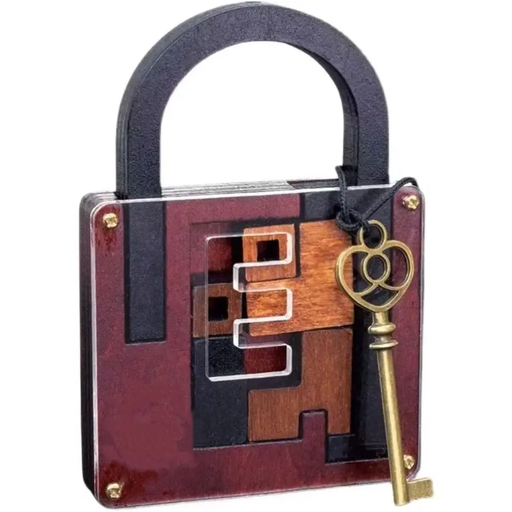 Wooden Brainteaser Puzzle Cognitive Development Educational High Difficulty Puzzle IQ Maze Challenging IQ Lock Challenge Toy