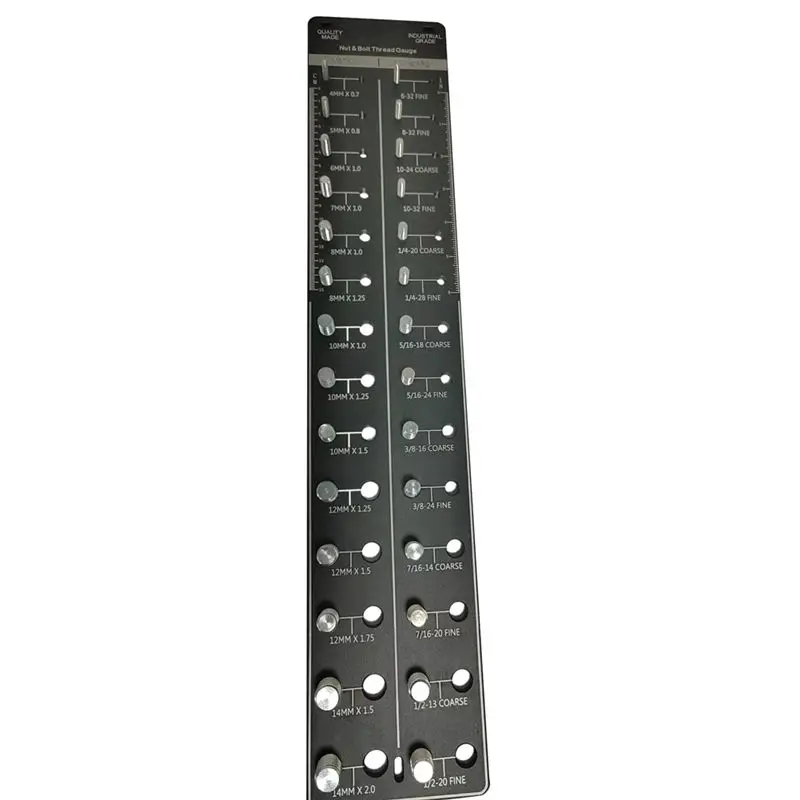 A008 28 Size Nut and Bolt , Bolt Size and Thread Gauge, Bolt and Nut Identifier Gauge, Bolt Gauge-Black