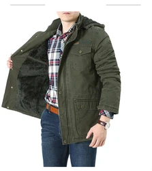 Brand Thick Winter Parkas Men Plus Size L-8XL Cotton Warm  Winter Jacket Men Casual Multi-Pocket Parkas Fleece Coats