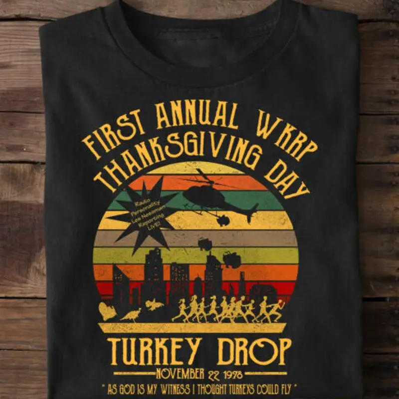 

Первая ежегодная футболка Wkrp на День Благодарения, Турция, 22 ноября