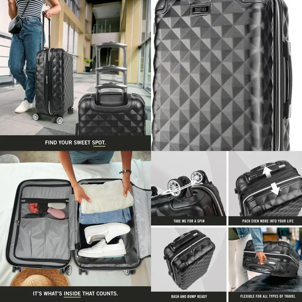 Kenneth Cole Reaction Diamond Tower 20 Bagage rigide extensible Spinner Noir