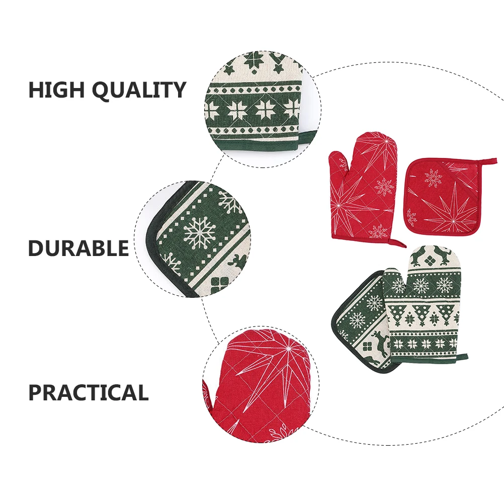 

2 Sets Microwave Gloves Oven Baking Mitt Bread Anti-scalding Mitts Kitchen Supply Cloth