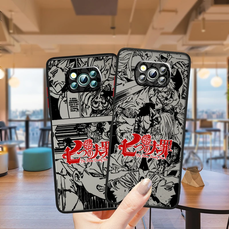 

T-The Seven Deadly Sins Cool Art Frosted Translucent For Xiaomi Mi Poco X5 X4 X3 M6 M5S M5 M4 M3 F5 F4 F3 GT Pro 5G Funda