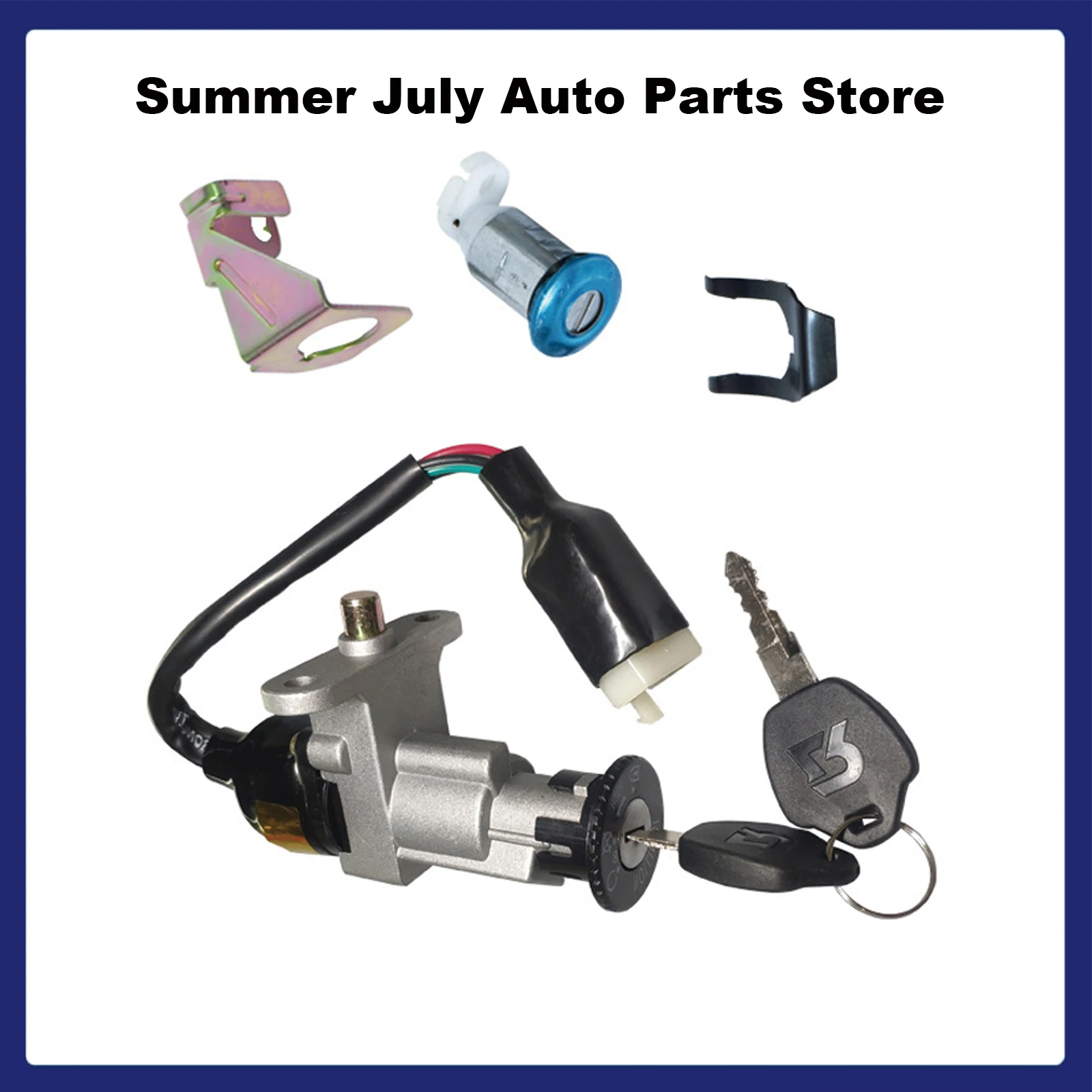 

1PCS 4 Pins Motorcycle Ignition Switch Lock Set With 2 Keys For Moped Scooter 50cc 150cc GY6 Taotao Jonway Roketa Accessories