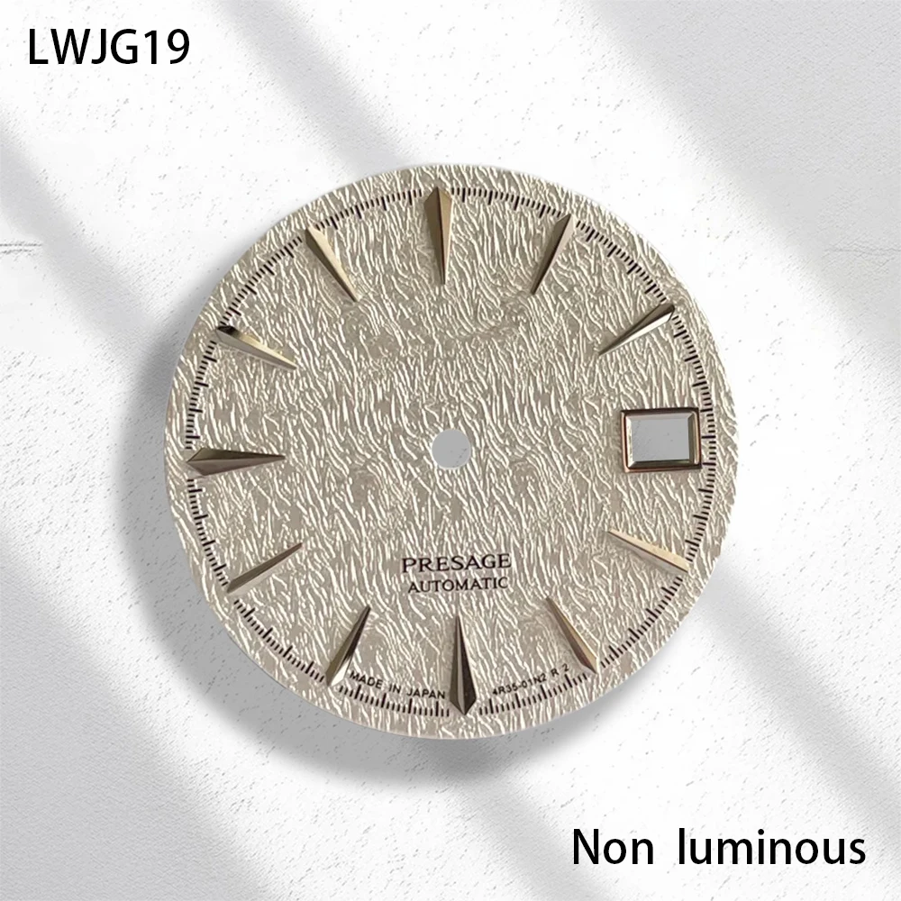 35mm custom cocktail texture dial, retro silver rose gold logo, suitable for NH35 movement watch accessory modification