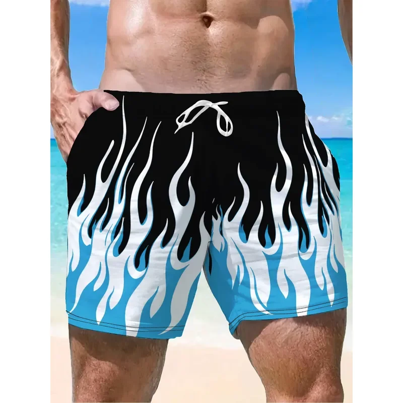 Men's Casual Shorts Summer Outdoor Micro Elastic Comfortable Fit Trendy Geometric Design 2026