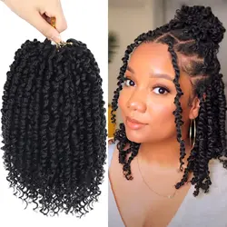 10Inch 8Packs Passion Twist Crochet Hair Synthetic Crochet Hair Pre Looped Short Passion Twist Crochet Braids For Black Women
