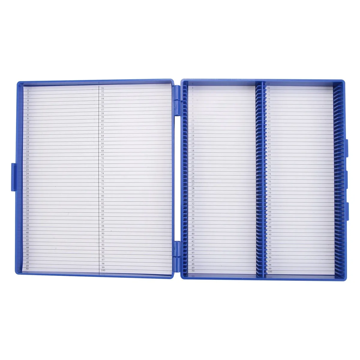 WZ-Royal Blue Plastic Rectangle Hold 100 Microslide Slide Microscope Box
