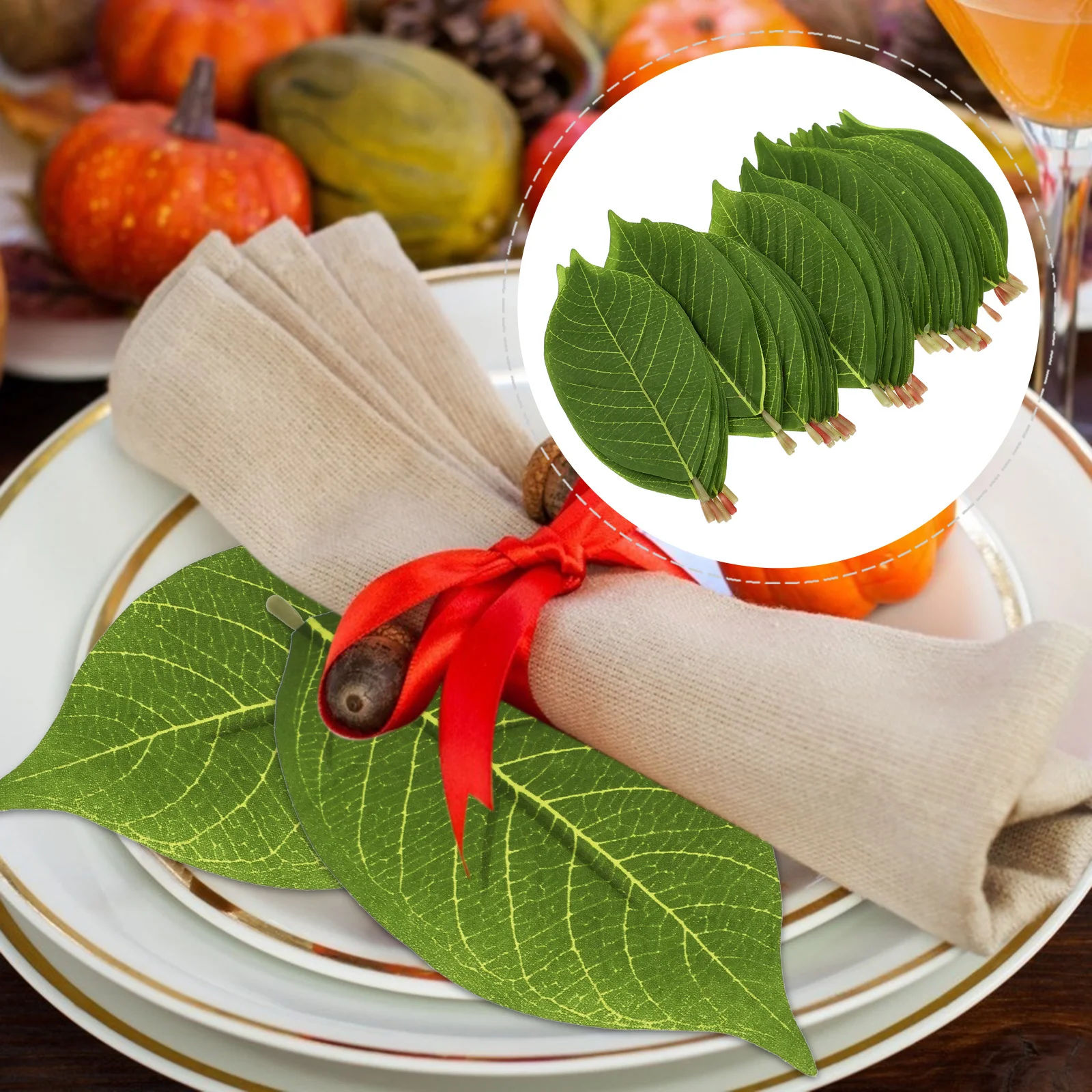 

50Pcs Simulated Green Plant Leaves Easy Care Decor for Unforgettable Memory Fake Magnolia Leaves Artificial Plant