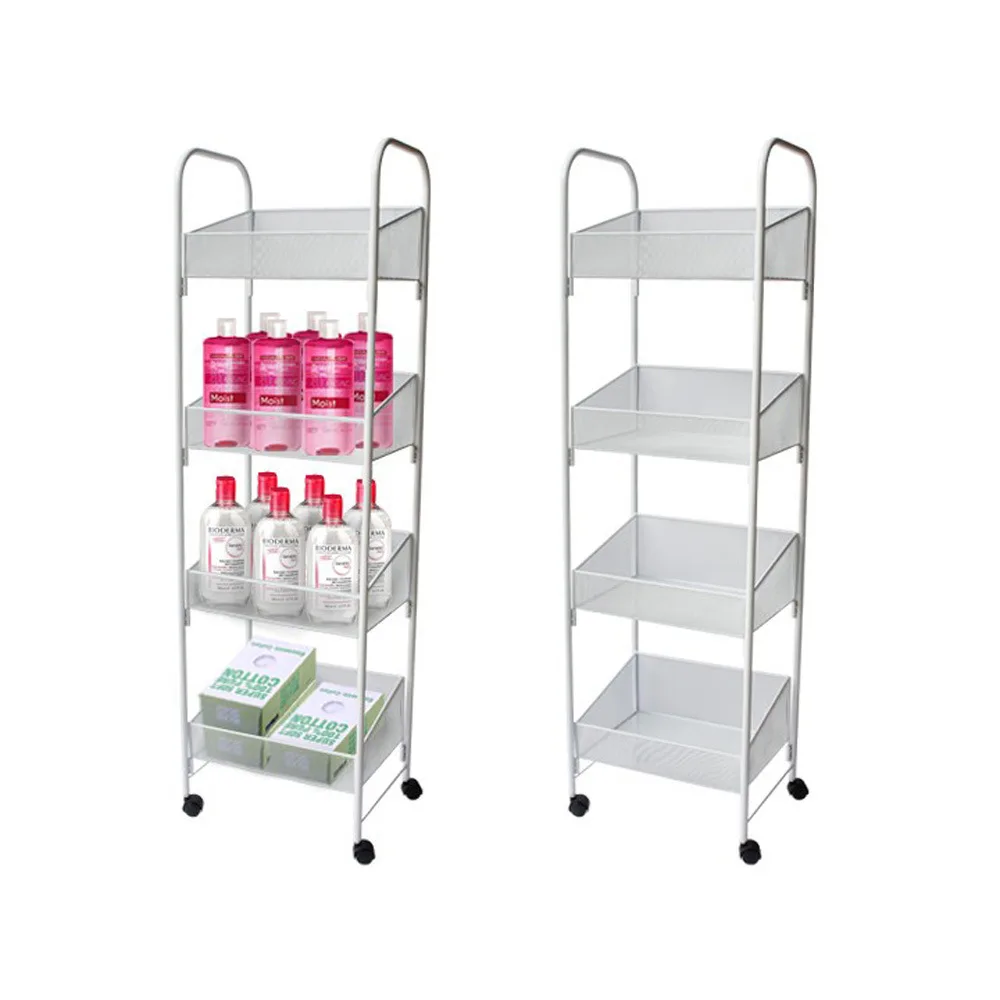 Multifunctional metal trolley, three-layer, four-layer, five-layer store, supermarket storage rack, iron mesh basket, mobile