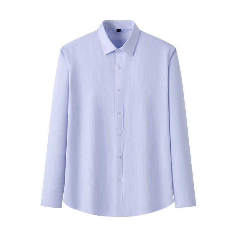 5XL Modal Anti-Wrinkle Casual Men Shirt Long Sleeves Dress Shirts Men Slim Fit Camisa Social Business Blue White Office Shirt