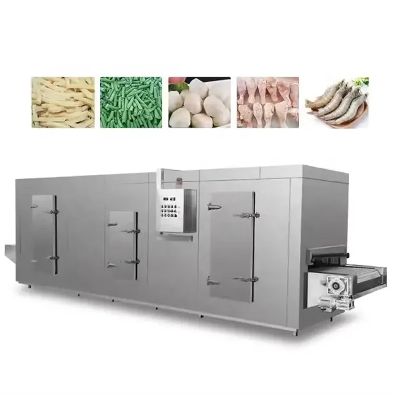 Small Individual IQF Blast Frozen Equipment Liquid Nitrogen Tunnel Quick Freezer for Shrimp Fruit Vegetable Best Price Custom