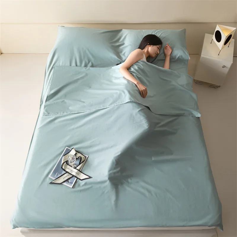 Travel Hotels Hostel Dit-proof 100% Cotton Bedding Set Soft Skin-friendly Three -in-one Duvet Cover Bed Sheet and Pillowcases