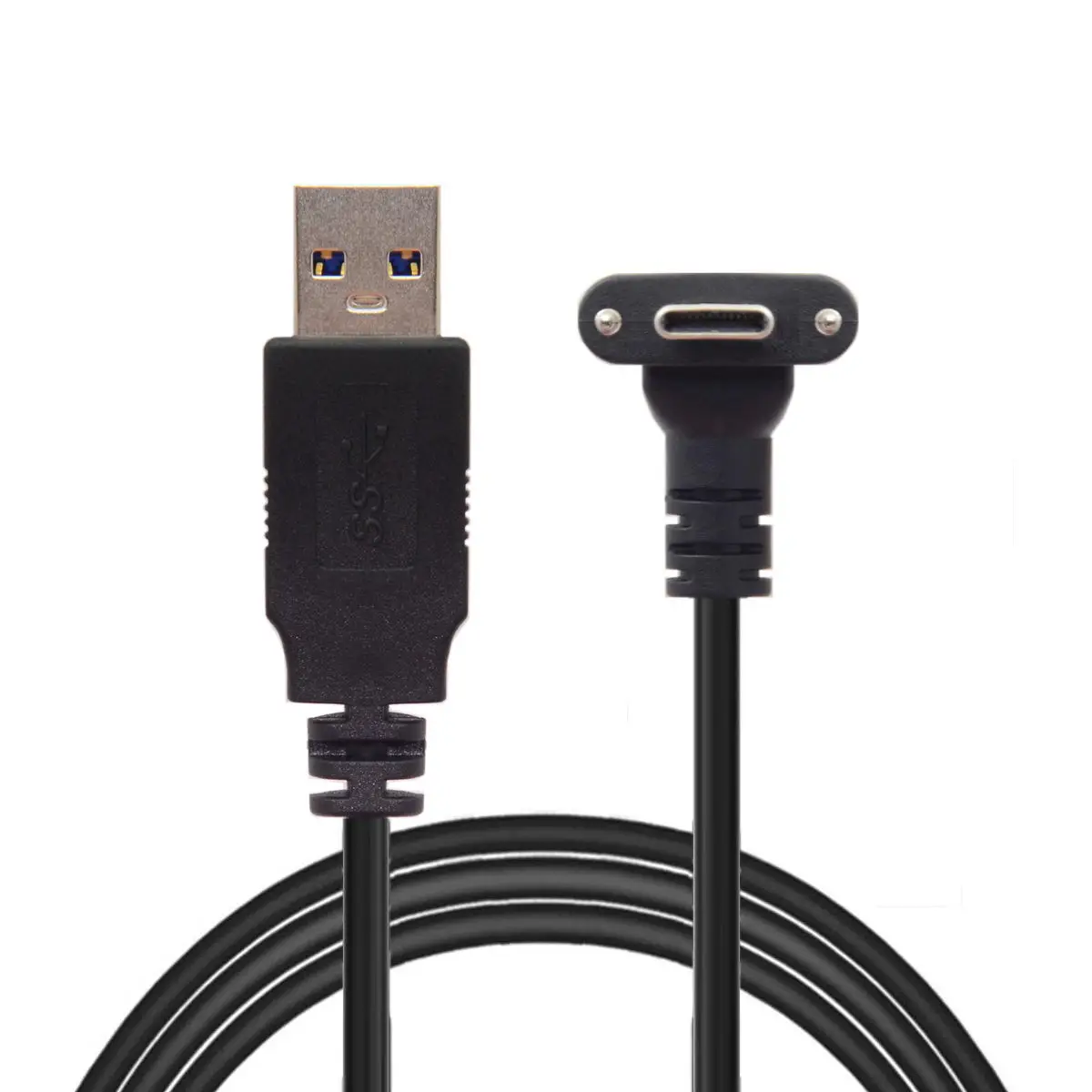 Cablecc Standard USB3.0 Data Cable to Fit for Oculus Link VR USB 3.1 Type-C Dual Screw Locking