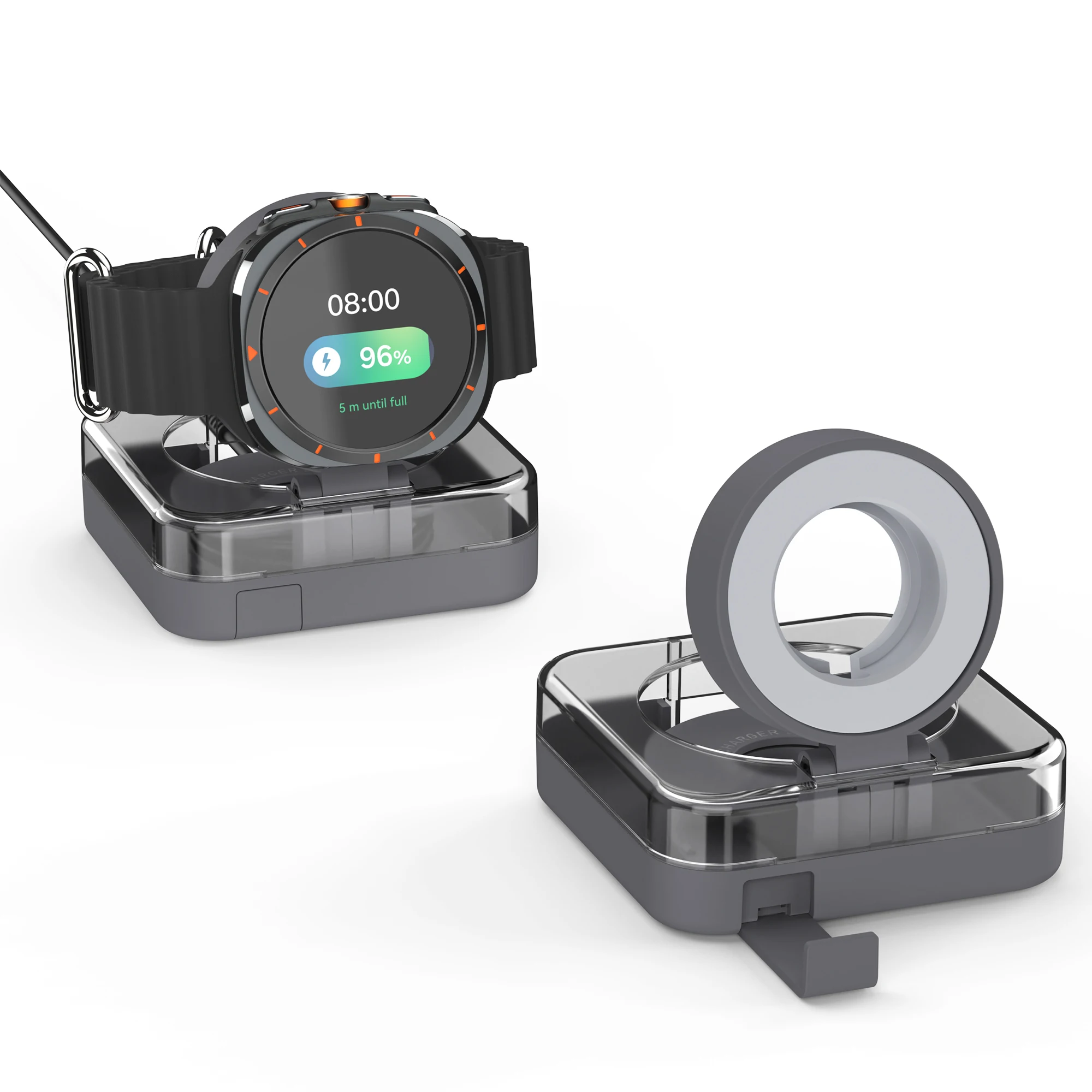 Ladegerät-Hülle für Samsung Galaxy Watch Ultra/9/8/7 Original-Kabel Ladekabel-Organizer Aufbewahrungsbox Telefonhalter Uhrenständer – Detail 11