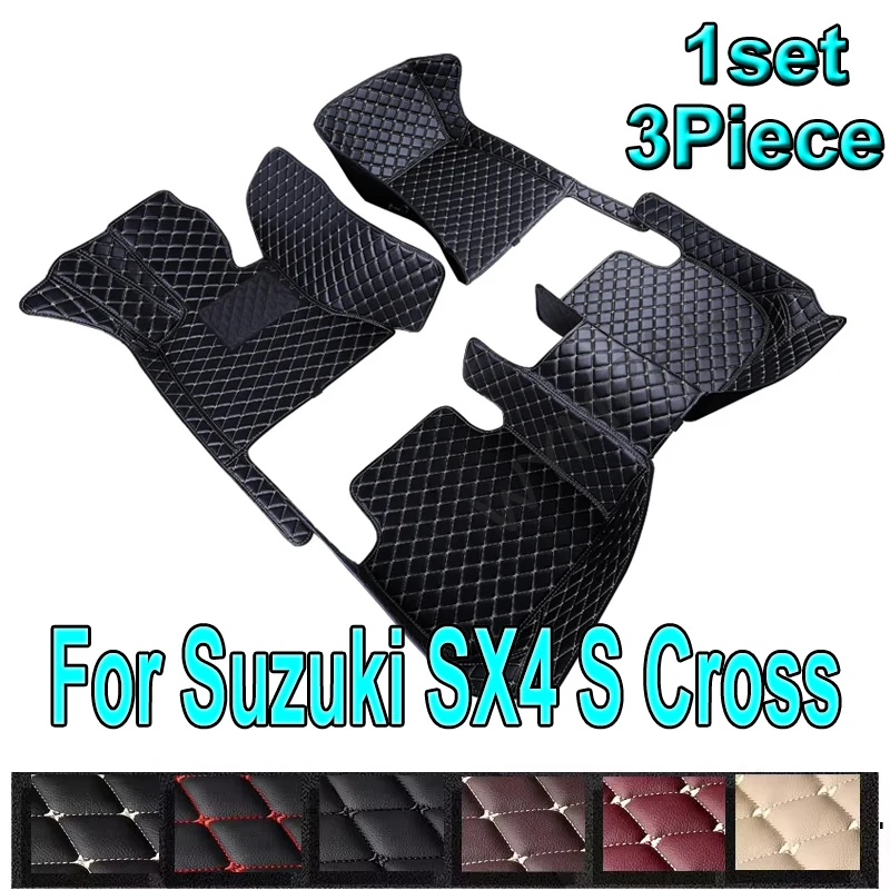 Custom Automotive Car Floor Mats For Suzuki SX4 S Cross 2020 2021 2022 Auto Luxury Leather Men Women Car Mats Full Coverage