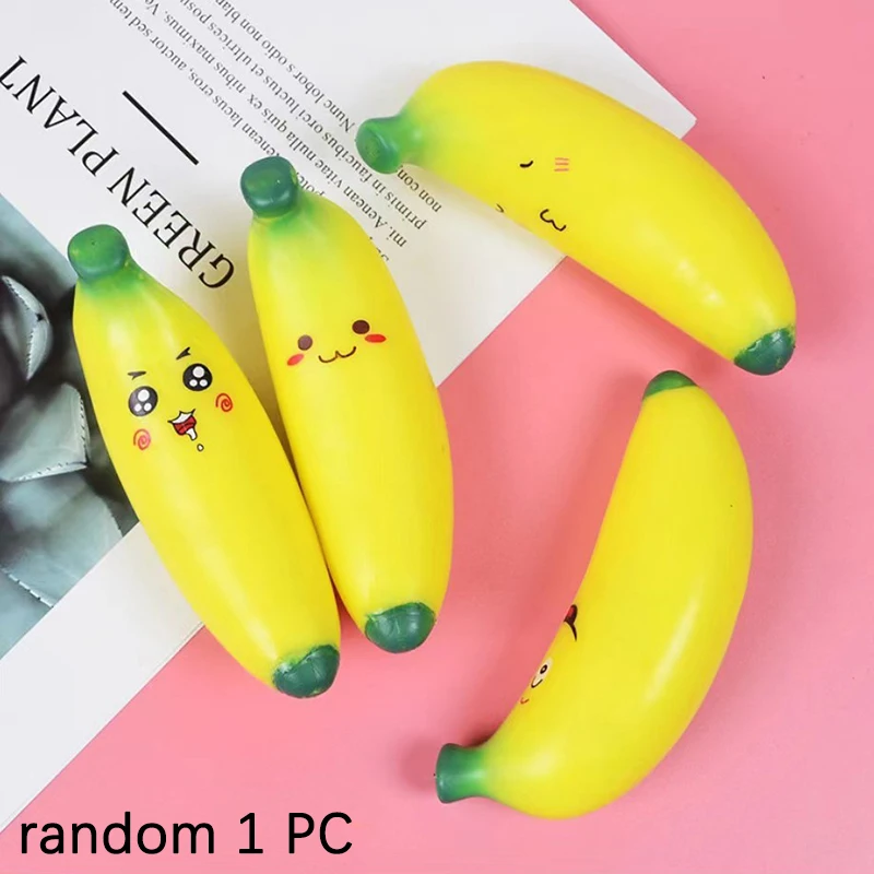 Banana do alívio do esforço para crianças e adultos, brinquedo do relevo do esforço, 1pc