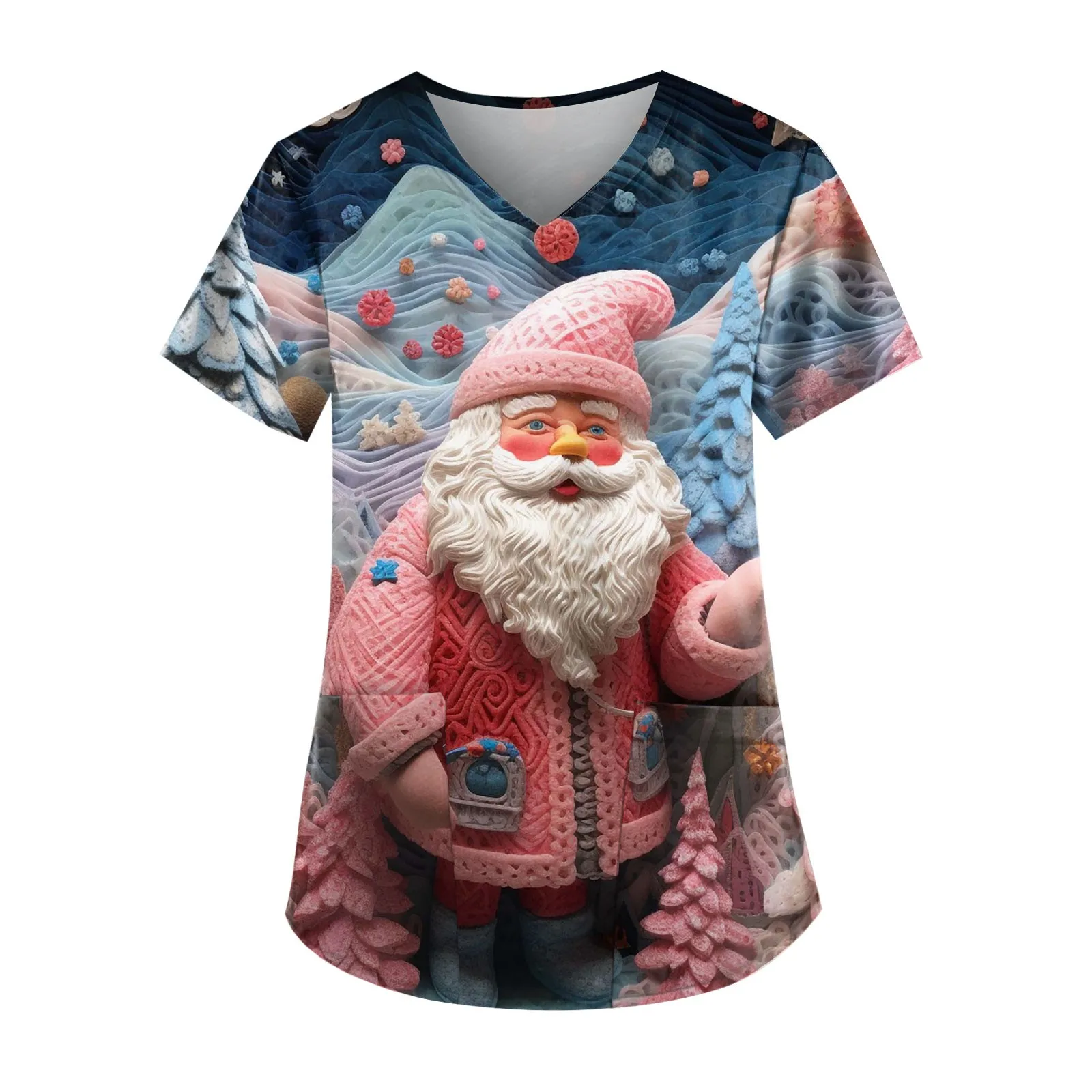 New Christmas Women'S T Shirt 3d Print Kawaii Santa Graphics O-Neck Short Sleeve Tees Casual Streetwear Y2k Clothing For Girls