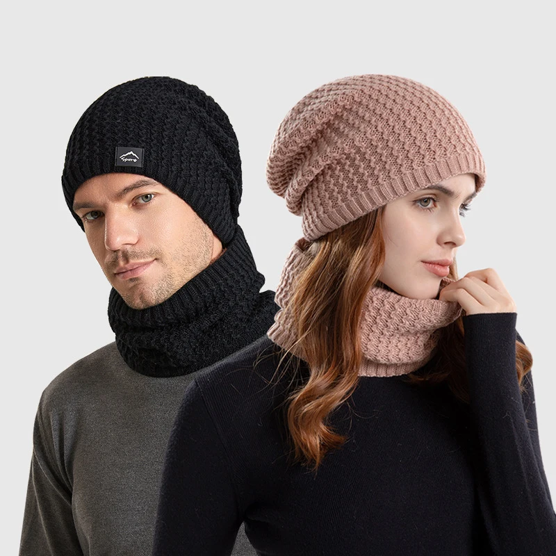 Panamanian Men And Women's Warm Autumn And Winter Knitted Pullover With A Cold Hat And A Thickened Collar For Warmth Cap H141