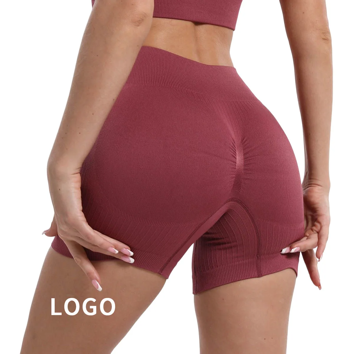 Seamless High Waist Tummy Control Push Up Female Peach Butt Scrunch Biker Workout Sport Fitness Gym Shorts For Women Black White