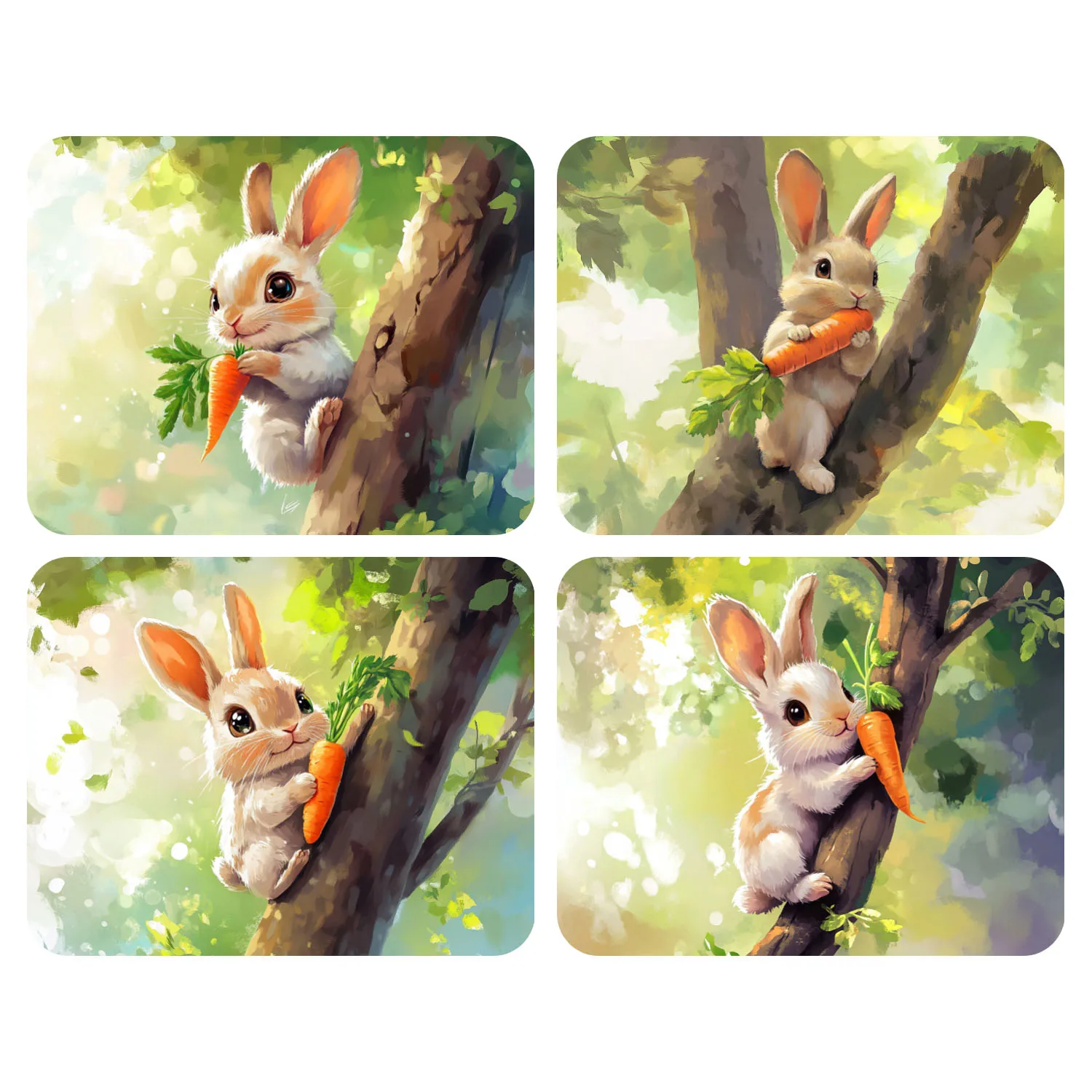 

Ручная роспись Кролик на дереве Картина по номерам Набор DIY Акриловая картина Холст Искусство Подарок Дом