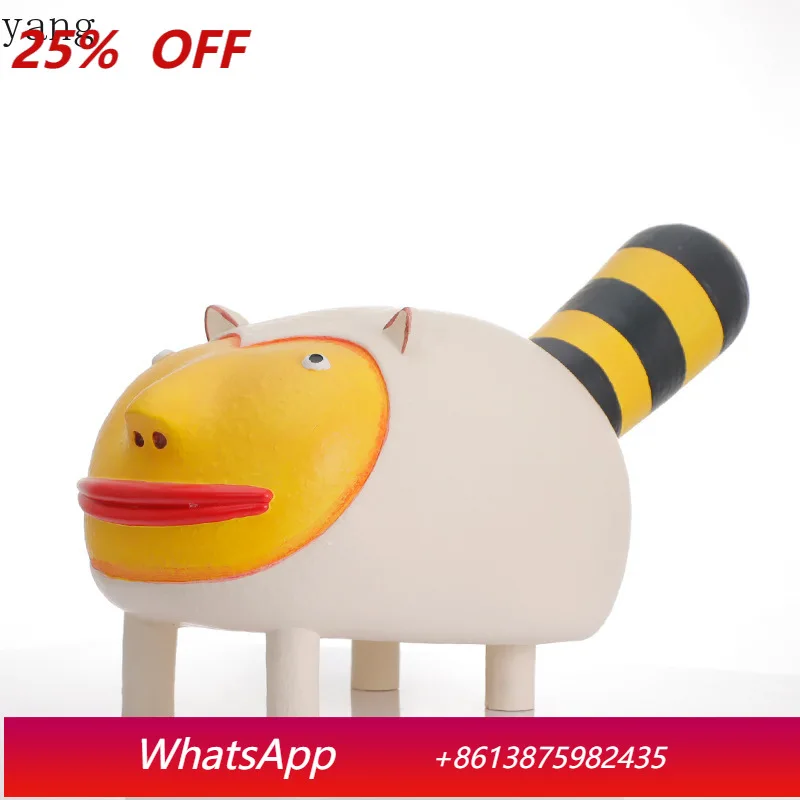 

Простая современная декоративная фигурка кошки с большими глазами из смолы, украшение для комнаты