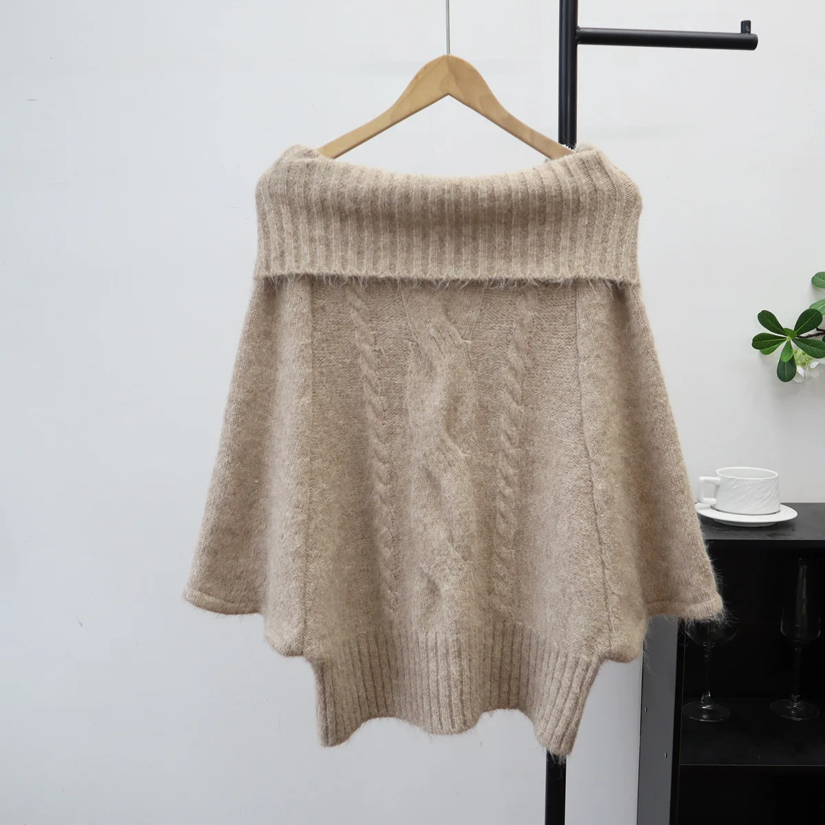 

Cable Knitted Pullovers Sweaters Women Solid Jumpers Off Shoulder Slash Neck Thick Loose Casual Office Lady 2025 Autumn Winter