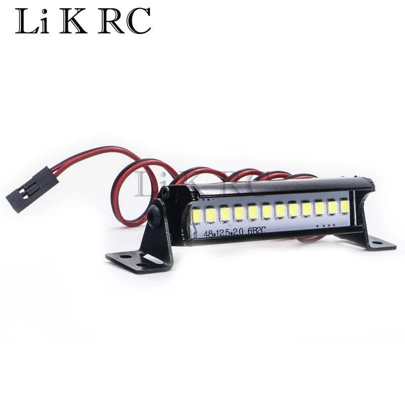 RC Car Universal 54mm 12LED Roof Light Bumper Headlight for 1/10 RC Crawler Axial Capra SCX10 II 90046 RGT EX86100 TRX6 TRX4 D90