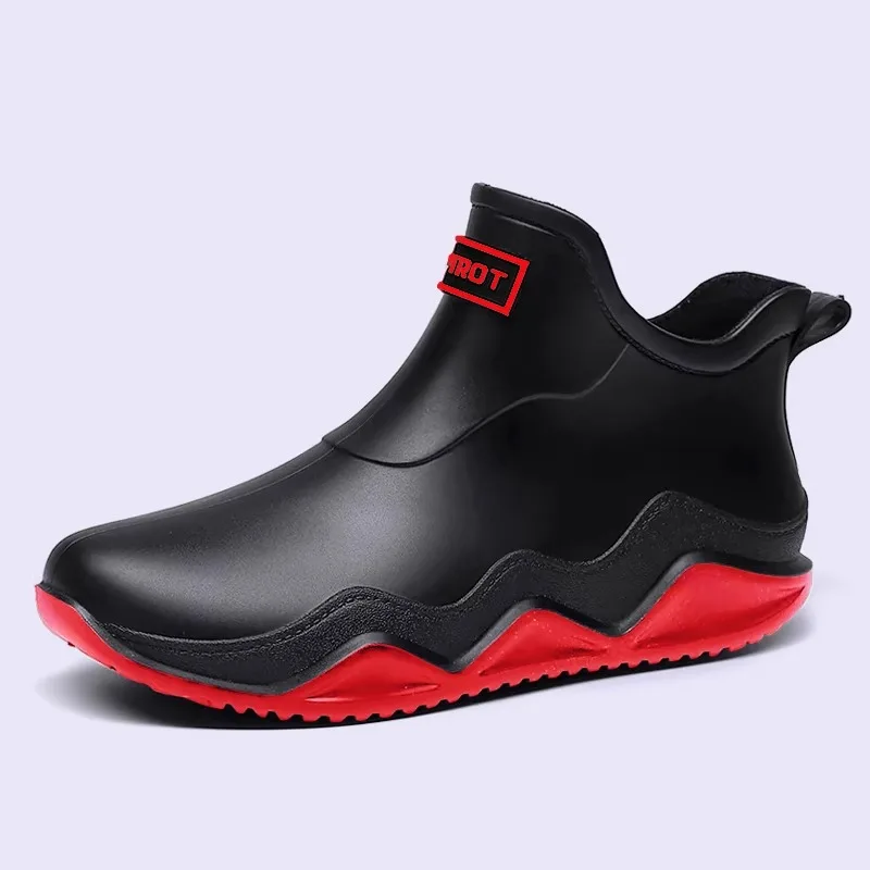 

Cropped Rain Boots Water Shoes Men's Warm Rain Boots Non-slip New Winter Waterproof Glue Shoes Couple Casual Fishing Shoes