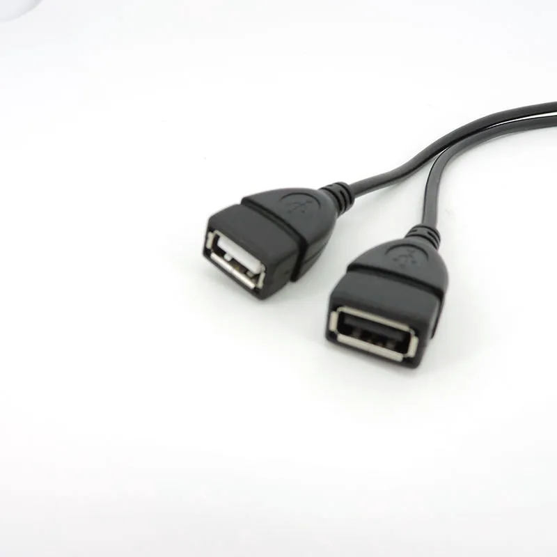 1 usb 2.0 male to 2way usb female OTG splitter power data adapter DC connector charging cable extender usb q1