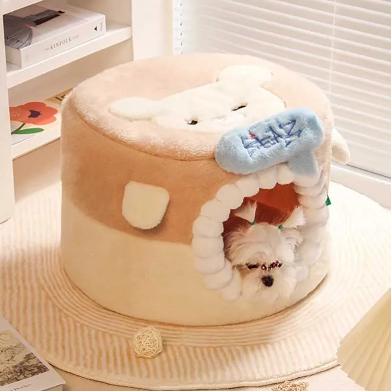 Winter Warmth Detachable Pet Bed Washable Indoor Enclosed Cat House All Seasonal Universal Casa Para Mascotas Cat Accessories