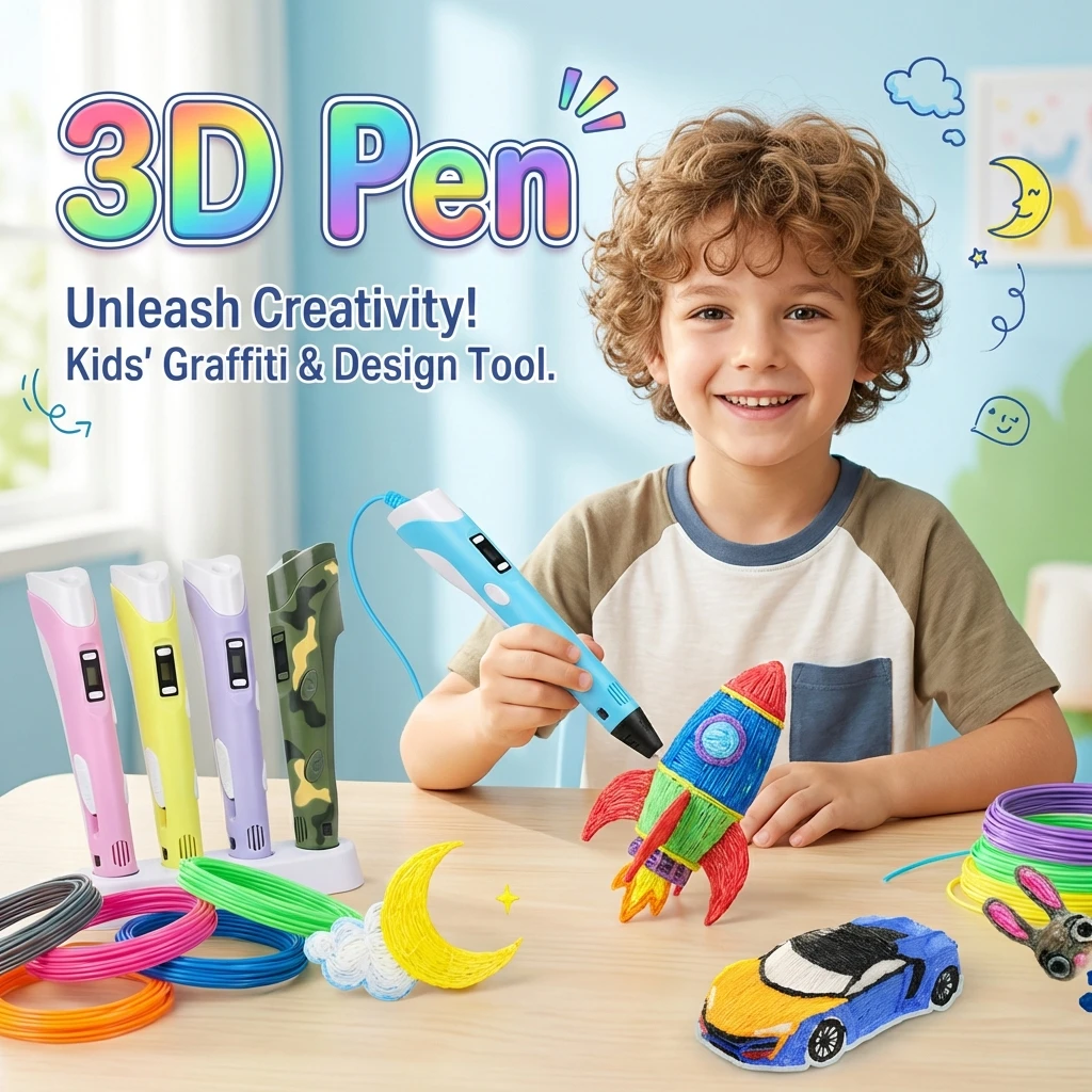 

Children 3D Pen DIY Drawing Pens 40 Colors 1.75mm PLA Filament Boys 3D Printing Pen Girls Birthday Gift For Kids 3D Pen