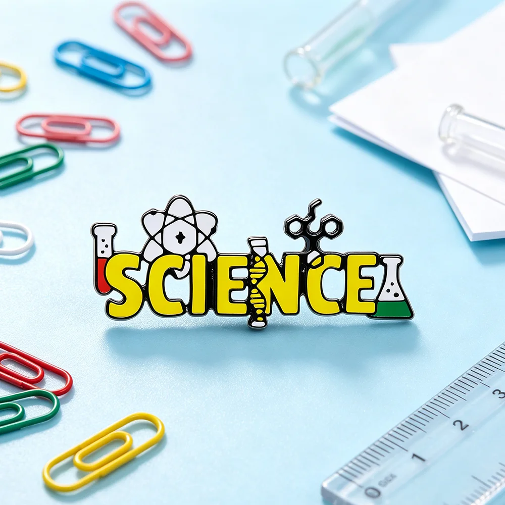 Hanreshe Science Enamel Brooch Funny Lab Pin Creative Test Tube Beaker Charm Badge for Scientist Laboratory Lover