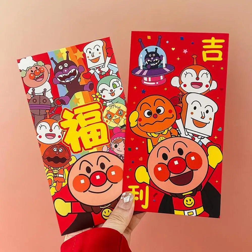 10pcs 2025 Newest Anpanman Paper red envelope New Year red envelope Lucky Bag Holiday gift storage bag Cartoon Anime periphery