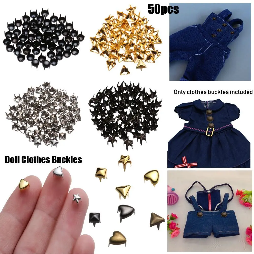 50pcs 4/5/6mm Stuffed Toys Mini Ultra-small Diy Dolls Buckles Belt Buttons Bags Shoes Accessories Doll Colthes Buckle