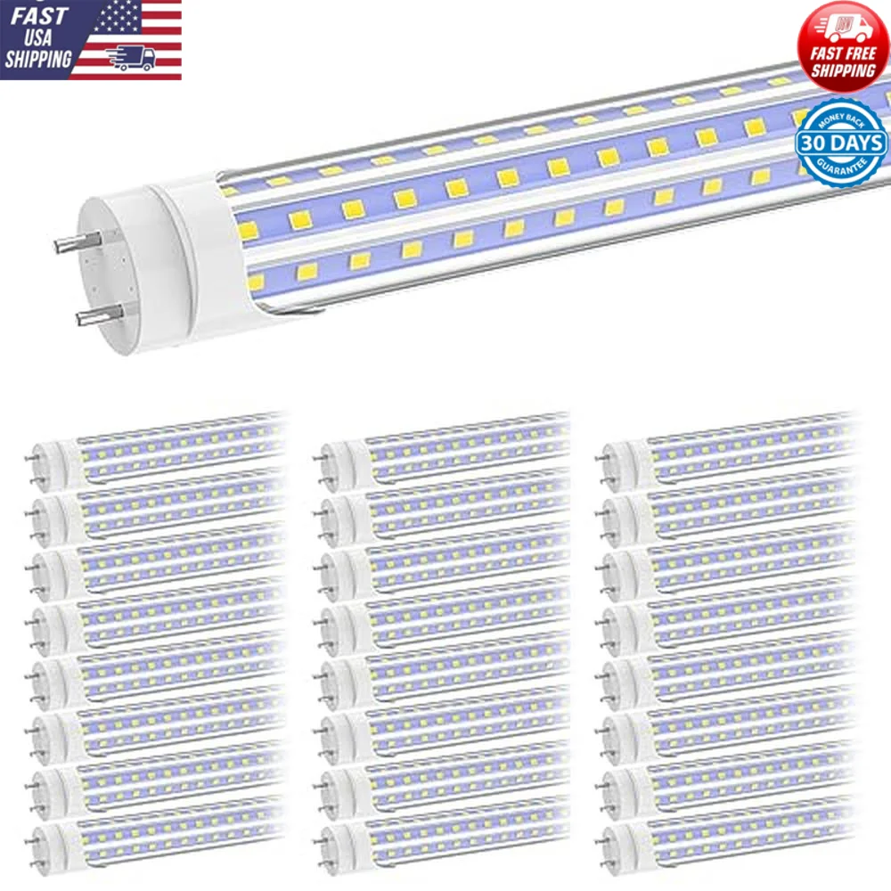 25 Pack 4ft LED Tube Lights 36W 4680LM Daylight White 5000K D-shape Triple Rows Fluorescent Replacement- Ideal Garage Warehouse